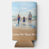 Aangepast uw favoriete foto Koelbox met tekst Seltzer Blikjeskoeler (Achterkant)