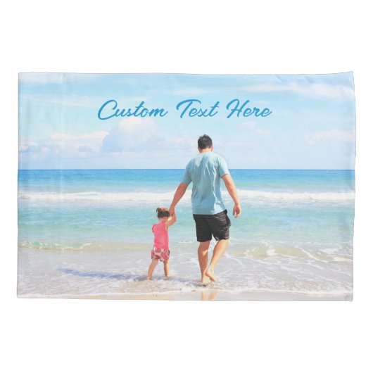 Aangepast uw favoriete foto kussen Hoesje met teks Kussensloop (Achterkant)