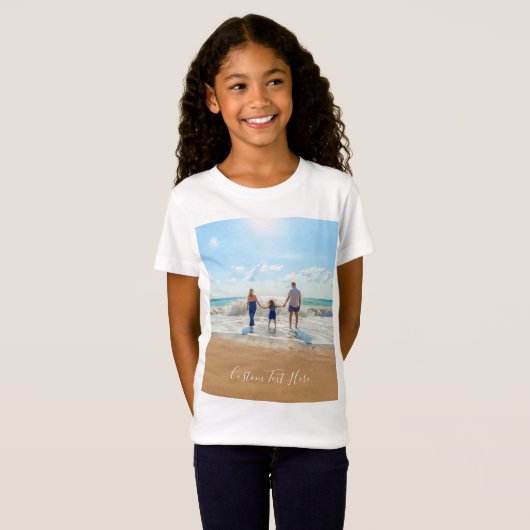 Aangepast uw favoriete foto T-shirt cadeau met tek (Voorkant volledig)