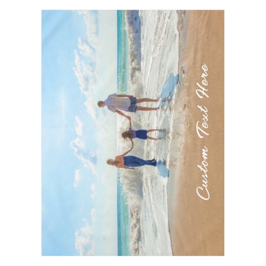 Aangepast uw favoriete fototafelkleed met tekst tafelkleed (Voorkant)