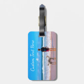 Aangepast uw foto-Bagagelabel met tekstnaam Bagagelabel (Achterkant verticaal)