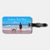 Aangepast uw foto-Bagagelabel met tekstnaam Bagagelabel (Achterkant horizontaal)