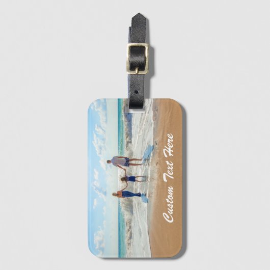 Aangepast uw foto-Bagagelabel met tekstnaam Bagagelabel (Voorkant (verticaal))