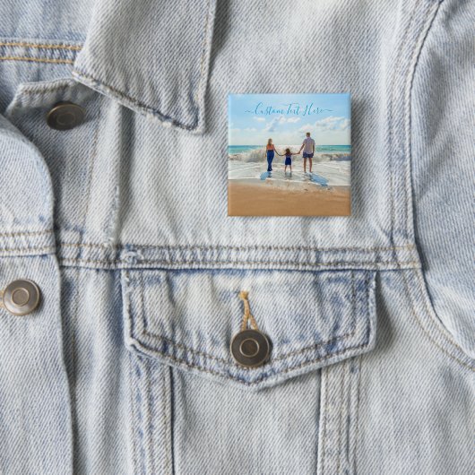 Aangepast Uw Foto Button Gift met Tekst (In situ)