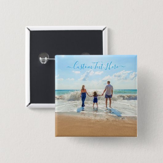 Aangepast Uw Foto Button Gift met Tekst (Voorkant /achterkant)