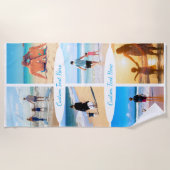 Aangepast uw foto-collage en teksthanddoek strandlaken (Voorkant)