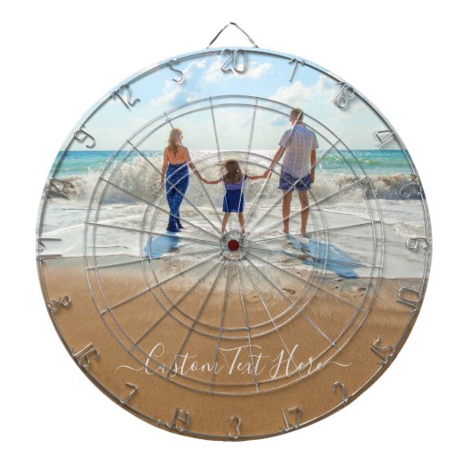 Aangepast uw foto Dart Board Gift met tekst naam Dartbord (Voorkant)
