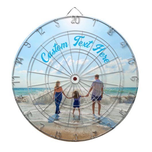 Aangepast uw foto en tekst dartbord (Voorkant)