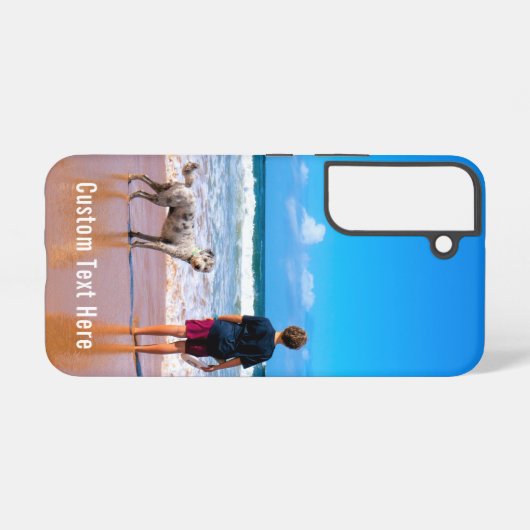 Aangepast uw foto en tekst op maat samsung galaxy hoesje (Achterkant horizontaal)