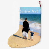 Aangepast uw foto Kerstmis kous tekst naam toevoeg Kleine Kerstsok (Achterkant)