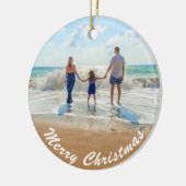 Aangepast uw foto Kerstmis ornament met tekst (Links)