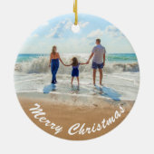 Aangepast uw foto Kerstmis ornament met tekst (Achterkant)