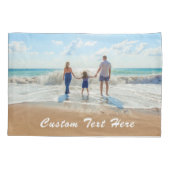 Aangepast uw foto kussen Hoesje met tekst naam Kussensloop (Achterkant)