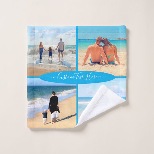 Aangepast uw foto-omslaghanddoeken met tekst bad handdoek (Wasdoekje)