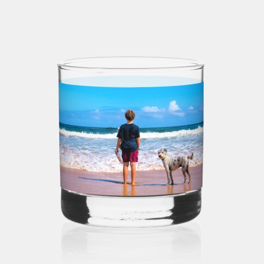 Aangepast uw foto op maat whisky glas (Achterkant)