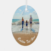 Aangepast uw foto Ornament met tekstnaam (Voorkant Rechts)