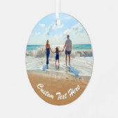 Aangepast uw foto Ornament met tekstnaam (Voorkant links)