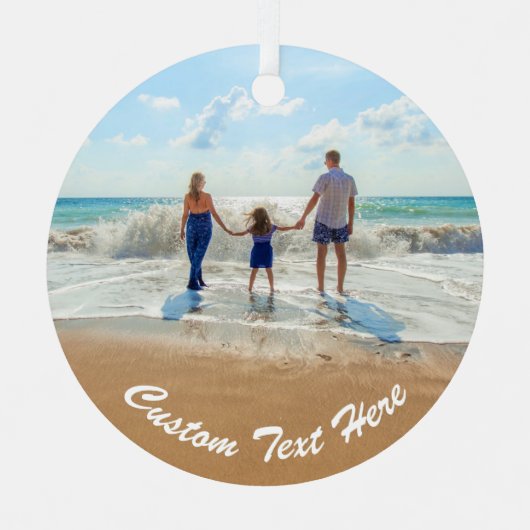 Aangepast uw foto Ornament met tekstnaam (Voorkant)