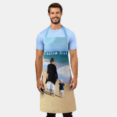 Aangepast uw foto Schort met tekst (Gedragen)