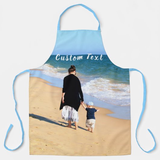 Aangepast uw foto Schort met tekst (Voorkant)