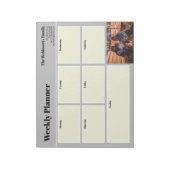 Aangepast uw foto-weekblad in grijs notitieblok (Linkerzijde)