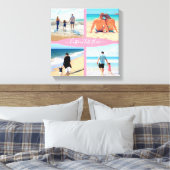 Aangepast uw Fotocollage Canvas Print met tekst (Insitu (Slaapkamer))