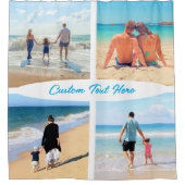 Aangepast uw fotocollage douchegordijn met tekst (Voorkant)