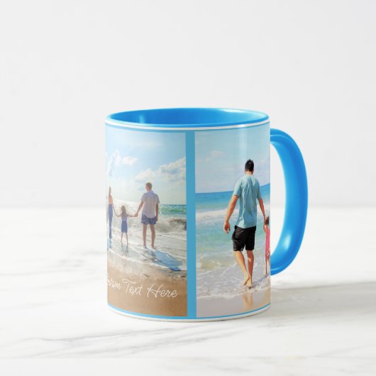 Aangepast uw fotocollage Mok cadeau met tekst (Voorkant rechts)