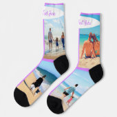 Aangepast uw fotocollage Sokken cadeau met tekst (Links)