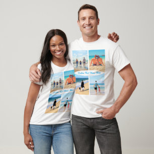 Aangepast uw fotocollage T-shirt cadeau met tekst