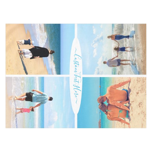 Aangepast uw fotocollage tablet met tekst tafelkleed (Voorkant (Horizontaal))