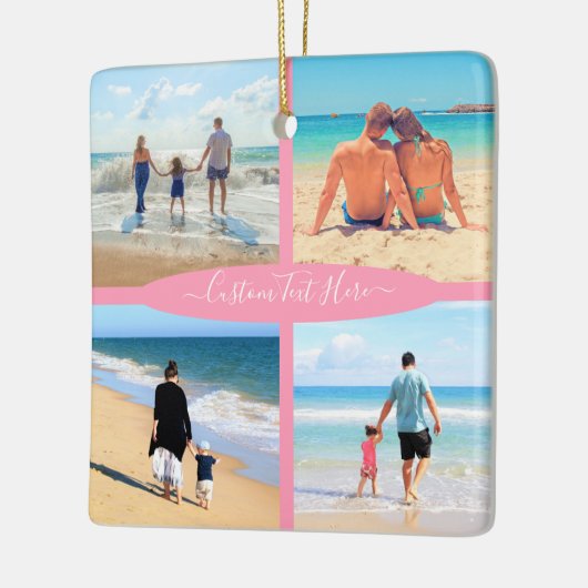 Aangepast uw fotocollage tekst Kerstmis ornament (Links)