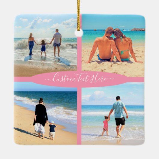 Aangepast uw fotocollage tekst Kerstmis ornament (Achterkant)