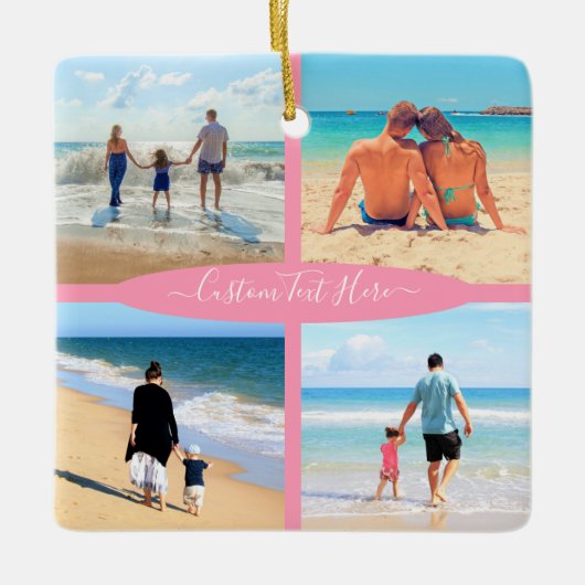 Aangepast uw fotocollage tekst Kerstmis ornament