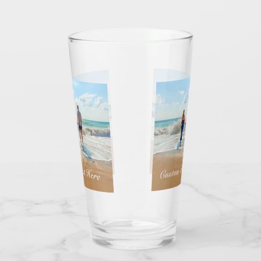 Aangepast uw fotoglas met tekstnaam glas (Rechts)