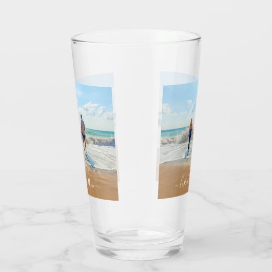 Aangepast uw fotoglas met tekstnaam glas (Rechts)