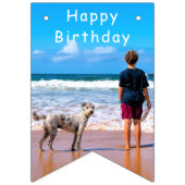 Aangepast uw fotoontwerp Verjaardag Bunting Vlagge Vlaggetjes (Eerste vlag)