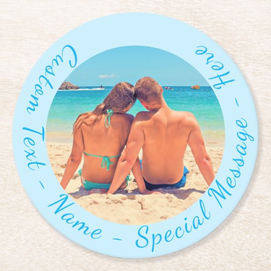 Aangepast uw fotopapier Onderzetter met tekstnaam (Voorkant)