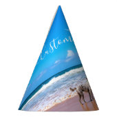 Aangepast uw fotopapier party Pet met tekstnaam Feesthoedjes (Links)