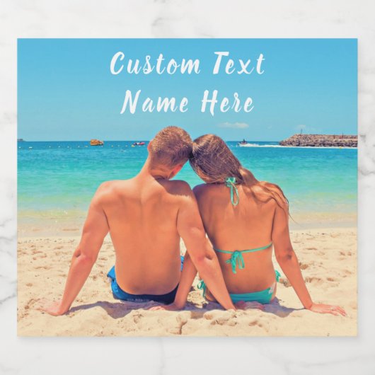 Aangepast uw fototekst Mousserende wijn Label Sparkling Wijnetiket (Enkel label)