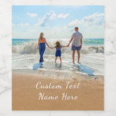 Aangepast uw Fotowijnlabel met tekstnaam Wijn Etiket (Enkel label)