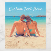 Aangepast uw Fotowijnlabel met tekstnaam Wijn Etiket (Enkel label)