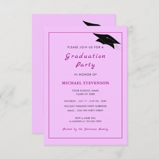 Aangepast uw kleuren en de uitnodiging van het Afs (Voorkant / Achterkant)