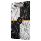 Aangepast Uw Letter Zwart Wit Marmeren Klembord (Links)