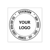 Aangepast uw Logo fotoadres Ronde rubberen stempel (Afrduk)