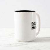 Aangepast uw Logo hier zwart wit QR CODE Tweekleurige Koffiemok (Voorkant rechts)