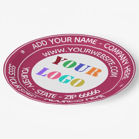 Aangepast Uw Logo Naam Adres Website Papieren Bord (Gekanteld)