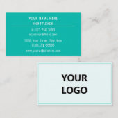 Aangepast Uw Logo Naam Visitekaartje Aqua Kleuren (Voorkant / Achterkant)