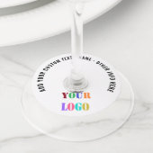 Aangepast uw Logo of foto en tekst wijnglas Label (Dichtbij)