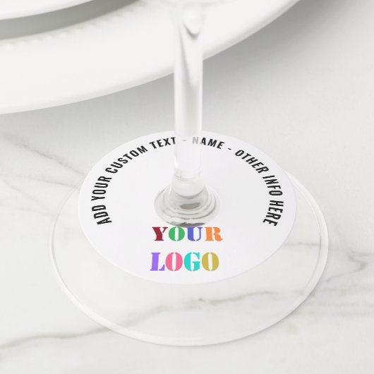 Aangepast uw Logo of foto en tekst wijnglas Label (Dichtbij)